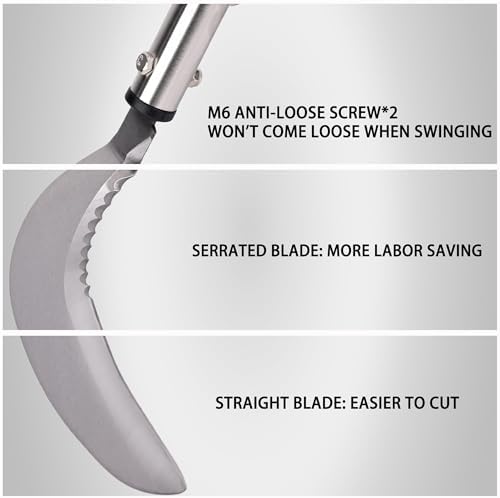 YEELOR Weeding Sickle, 51-Inch Adjustable Long Handle