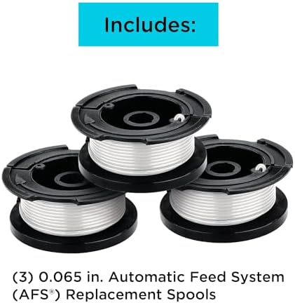 BLACK+DECKER Weed Eater String, Genuine OEM Authentic Trimmer Line, 3-Pack, 30-Feet of Replacement Spool, 0.065-Inch Diameter (AF1003ZP)