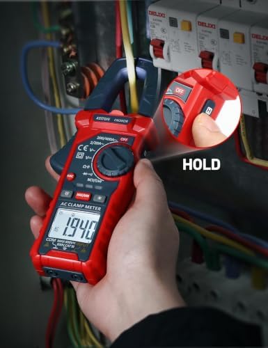 AstroAI Digital Clamp Meter Multimeter 2000 Counts Amp Voltage Tester Auto-ranging with AC/DC Voltage, AC Current, Resistance, Capacitance, Continuity, Live Wire Test, NCV, Blue