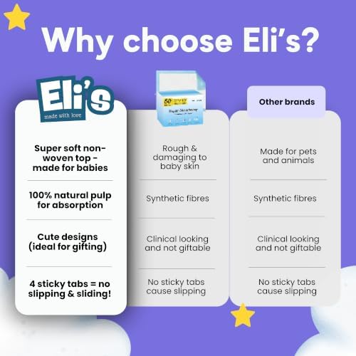 Eli with Love Disposable Baby Changing Pads - Soft, Waterproof & Leakproof Liners Absorbent Underpads - Large Travel Size Diaper Changing Mat for Home, Car, Diaper Bag - (20 Pack, Boho)