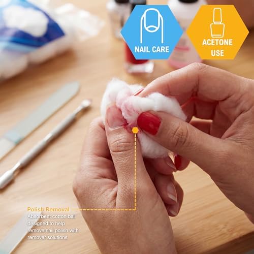 MED PRIDE 100% Pure Cotton Balls,Ultra Soft & Absorbent,Non-Sterile,300 Ct