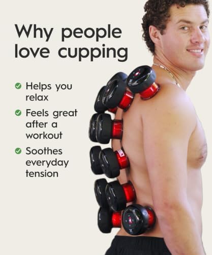 REVO The Original 4-in-1 Smart Cupping Massager with LED Light, Heat, Dynamic Suction & Vibration Massage, Portable Cordless Rechargeable Cupping Device for Body- 1 Pack