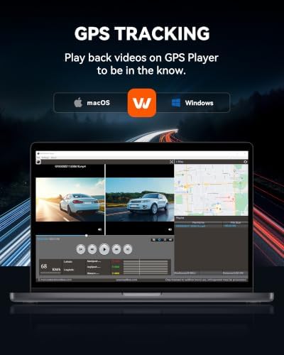 WOLFBOX G930 10'' 4K Rear View Mirror Camera with 64GB Card,5.8GHz WiFi