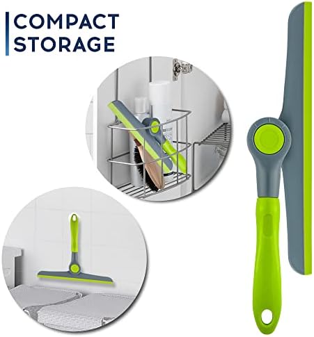 DSV Standard 10" Heavy Duty Green, Grey Window Cleaning Squeegee, Handheld Squeegee for Glass Doors, Windows, Car Windshields & More