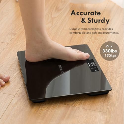 NUTRI FIT Digital Bathroom Scale for Body Weight 0.1lb with 2 AAA Batteries
