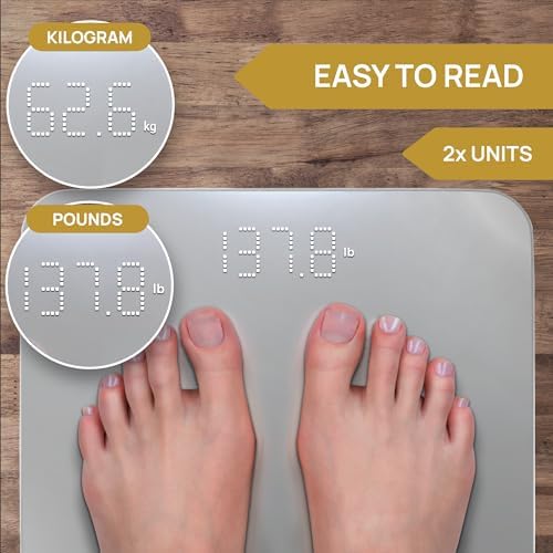 INEVIFIT Premium Bathroom Scale, Highly Accurate Digital Bathroom Body Scale, Measures Weight up to 400 lbs. Includes Batteries