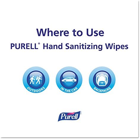 PURELL 902210BX Sanitizing Hand Wipes, 5 x 7, 100/Box