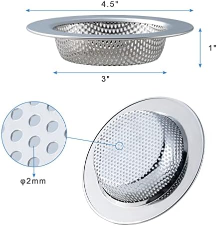 2 Pcs Sink Strainer Double-Layer Safe Design for Kitchen Sink Drain Basket