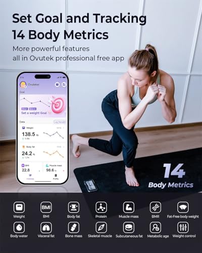 Ovutek Smart Scale for Body Weight, BMI, Body Fat Bathroom Scale 450lb