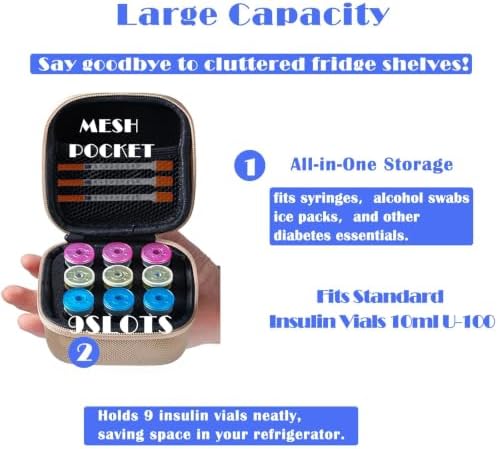 Insulin Fridge Holder Storage Case Insulin Vial Protector Holder peptide Storage case Fridge Fits Standard 1-10ml