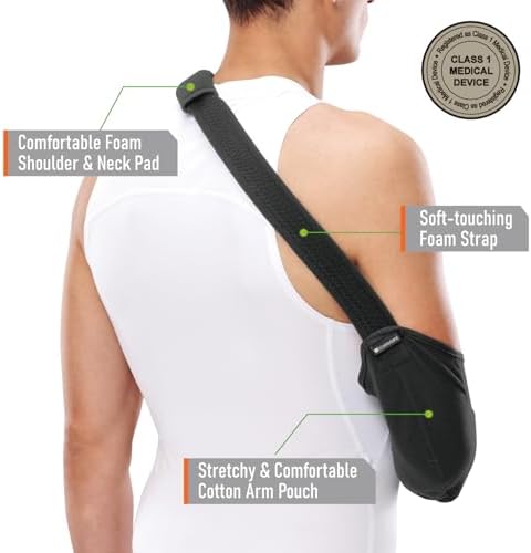 Comforband Arm Sling – Lightweight & Breathable Medical Sling with Adjustable Shoulder Strap for Torn Rotator Cuff, Broken or Fractured Forearm Bones, One size fits most