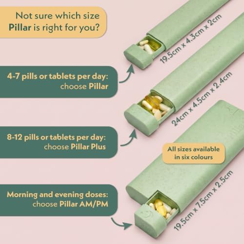Pillar 7-Day Pill Case - Aesthetic Travel Pill Organizer - Weekly Pill Box