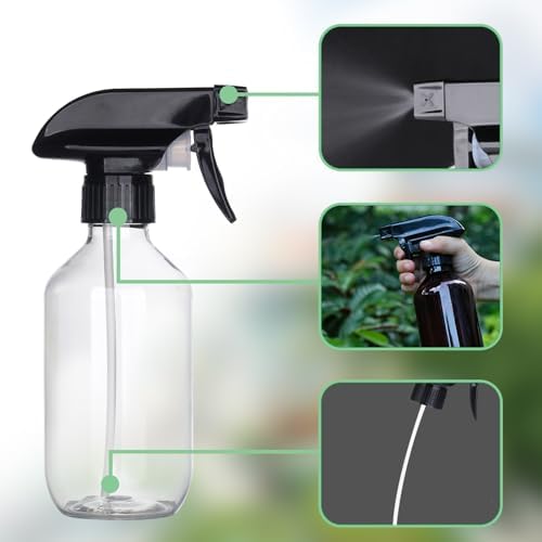 Spray Bottles 2Pack 10oz Fine Mist Empty Squirt Bottle for Cleaning