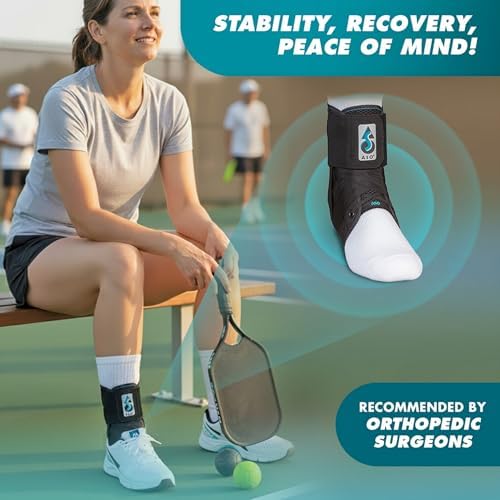 Med Spec ASO Ankle Stabilizer Lace Up Ankle Brace Sprain Support Black, MD