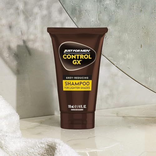 SHAMPOO JUST FOR MEN Control GX Gray Reducing, Light, 4 Fl Oz (3 Pack)