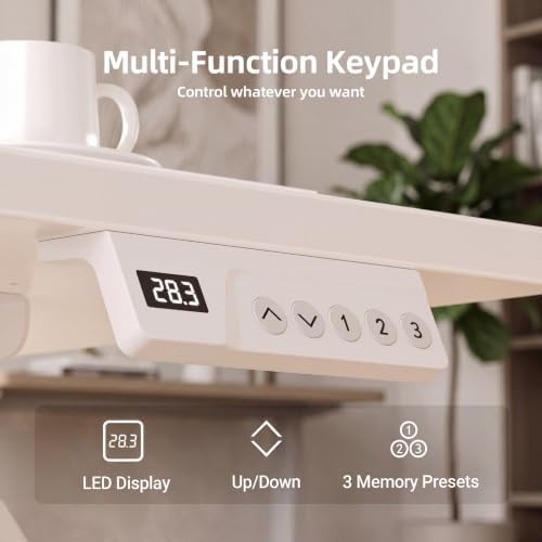 Claiks 40 x 24 Inch White Electric Standing Desk