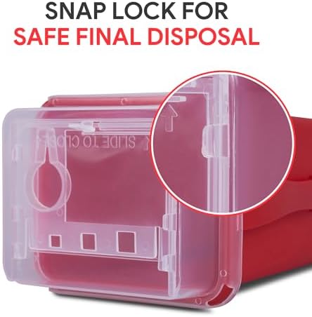 Alcedo Sharps Container 1 Quart (1-Pack) for Home Use & Travel Disposal
