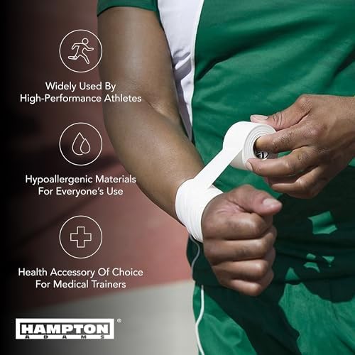 Hampton Adams Athletic Sports Tape, Very Strong, Easy Tear, No Residue