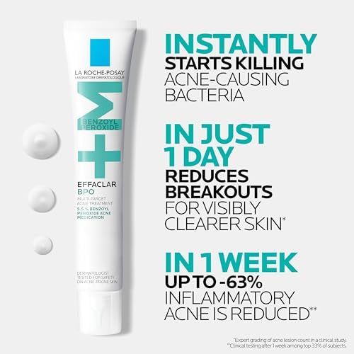 La Roche-Posay Effaclar BPO Multi-Target Acne Treatment, Benzoyl Peroxide