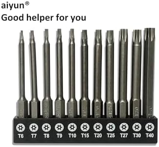 aiyun 11Piece Star Screwdriver Bit Set Shark Vacuum Security (75mm Length)