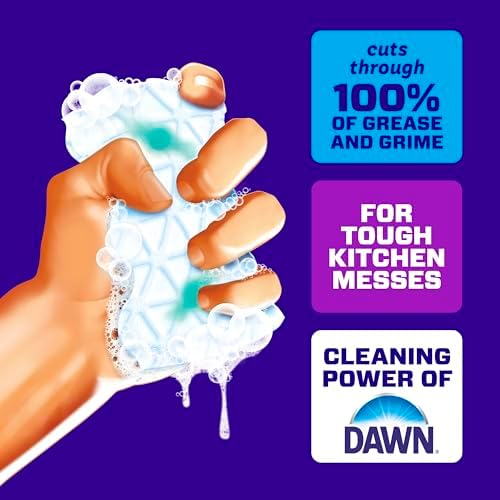 Mr. Clean Magic Eraser Foaming Sponge, Kitchen Grease Eraser, Dawn Cleaning Power, Oven Cleaner, Unstopables Fresh, 6ct