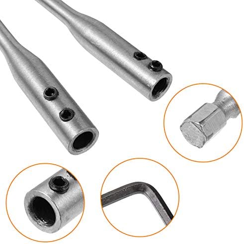 Hotop 4 Pcs 1/4 Drill Bit Extension Set Spade Bit Extender 6 and 12 Inch