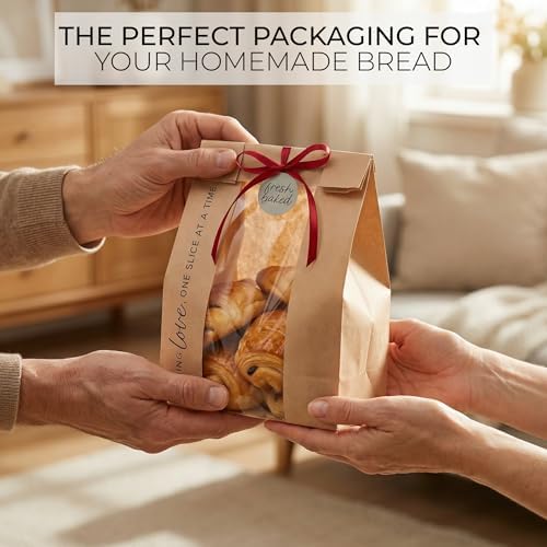 Beautiful Bread Bags for Homemade Bread - Clear Window Bakery Paper Bags