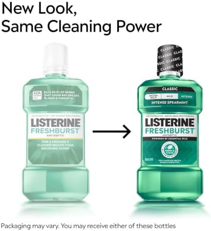 Listerine Freshburst Antiseptic Mouthwash, Spearmint, 33.8 fl. oz/1L x 2