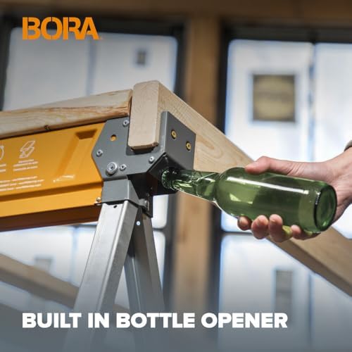 BORA Workhorse X Saw Horses 2 Pack Folding Heavy Duty Metal Sawhorse