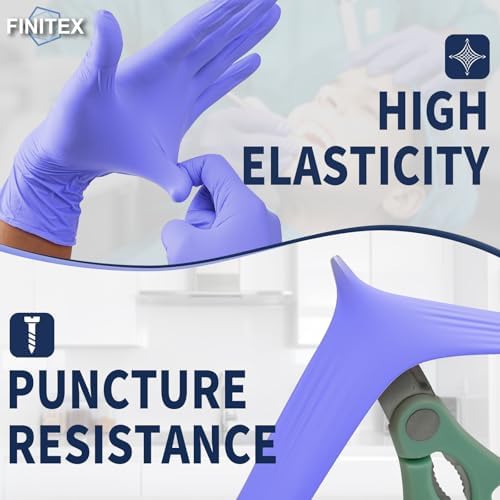 FINITEX Disposable Ice Blue Nitrile Exam Gloves 1000PCS/Case Cleaning