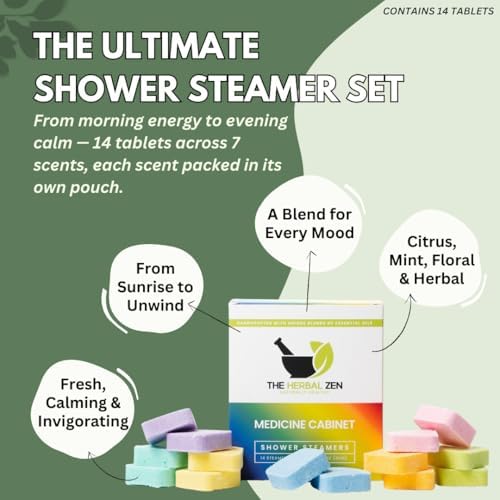 The Herbal Zen Shower Steamers Aromatherapy Pure Essential Oils - 14 Pack