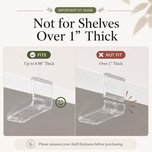 SortNStore Shelf Dividers Purse Organizer for Closet: Acrylic Clear 8 Pack