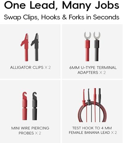 25-Piece Silicone Multimeter Test Leads, Automotive Back Probe Kit