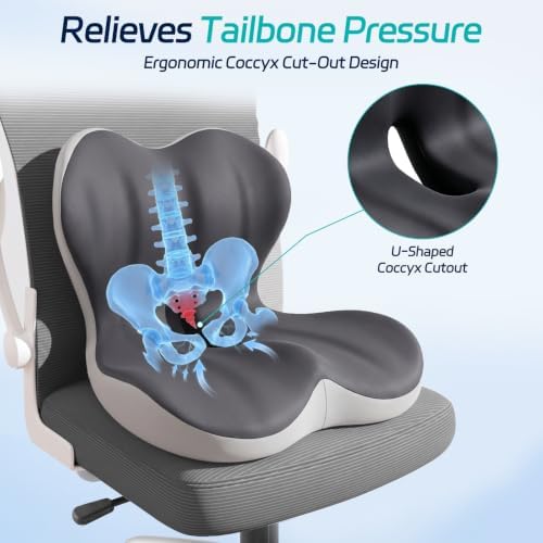 Seat Cushion & Back Support for Tailbone and Lower Back Relief