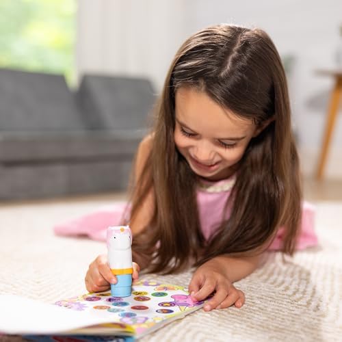 Melissa & Doug Sticker Wow!™ 24-Page Activity Pad and Sticker Stamper, 300 Stickers, Arts and Crafts Fidget Toy Collectible Character – Unicorn Creative Play Travel Toy for Girls and Boys 3+