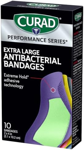 CURAD® Performance Series® Extra Large Antibacterial Bandages, Box of 10