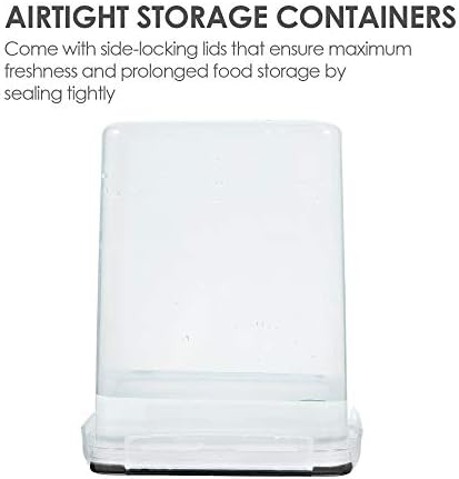 Vtopmart 5.2L Flour Sugar Storage Containers, 4 PCS, Black