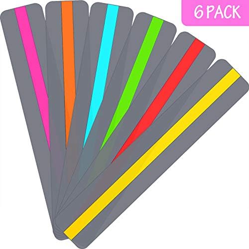 Zonon 6 Pcs Guided Reading Strips Colored Highlight Strip for Dyslexia