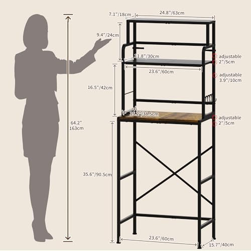 Yuyetuyo 3 Tier Mini Fridge Stand Shelf with Storage for Kitchen and Dorm