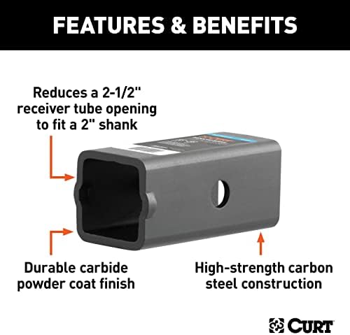 CURT 45405 Receiver Reducer Sleeve for 2-1/2" Trailer Hitches