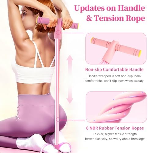 Pedal Resistance Band with Handle, Upgraded 6-Tube Exercise Bands