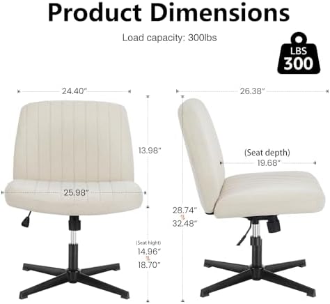 DUMOS Criss Cross Chair, Cross Legged Vanity Chair, Home Office