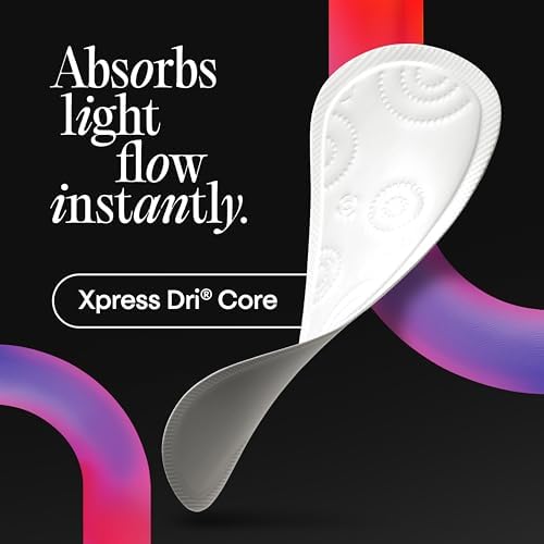 Kotex Flat Liners, Light Absorbency, Extra Coverage, 104 Count