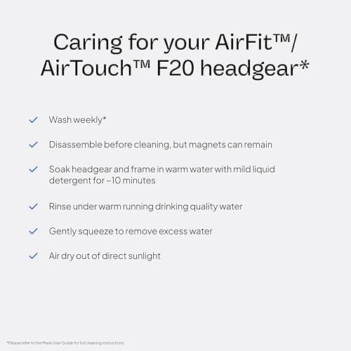 Resmed AirFit F20 Headgear Replacement Full-Face CPAP Mask, Large, Blue