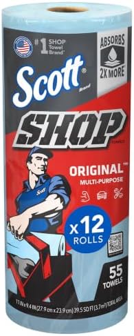 Scott Shop Towels Original, 55 Towels/Roll, 12 Rolls/Case