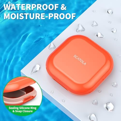 Daily Pill Organizer 4 Compartments, Small Pill Box Portable Travel Pill Case, Mini Pill Container Compact Travel Medicine Organizer for Vitamin, Cod Liver Oil, Supplement