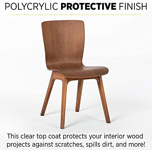 Minwax 233334444 Polycrylic Protective Wood Finish, Clear Satin, ½ Pint