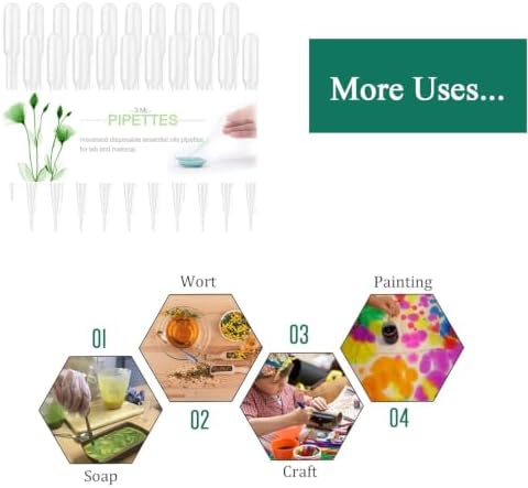 Moveland 200PCS 3ml Disposable Plastic Transfer Pipettes for Oil Lab Art