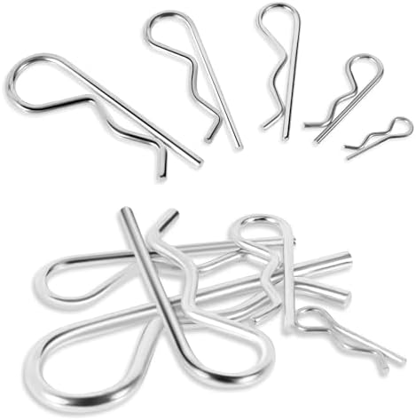 50 Pcs Cotter Pins Assortment Kit R Clips 5 Sizes