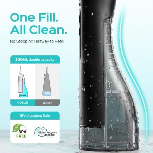 COSLUS ADA Accepted E40 Water Dental Flosser, 10 Pressure Levels Easy Use